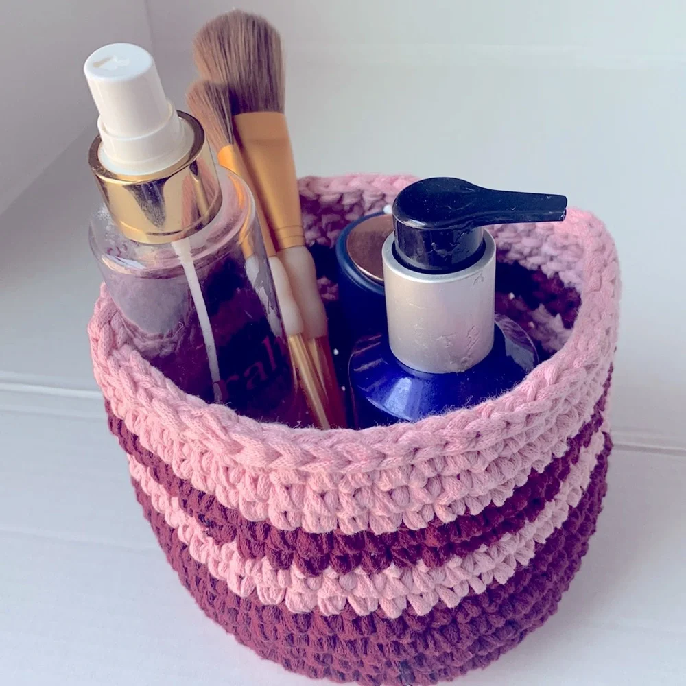 Handmade Crochet Round Basket